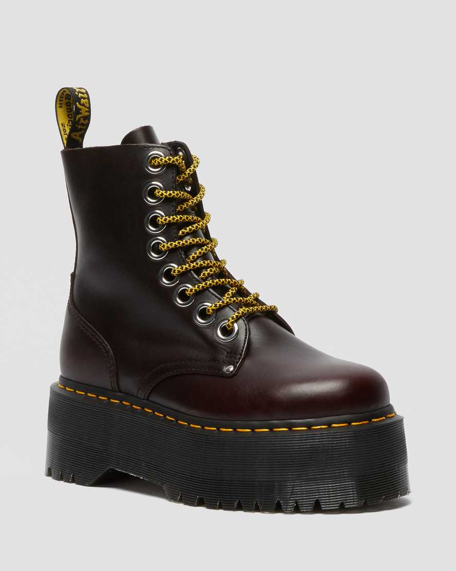 Dr. Martens Jadon Max Deri Kadın Kalın Tabanlı Botlar - Bot Bordo |EQJCD2493|